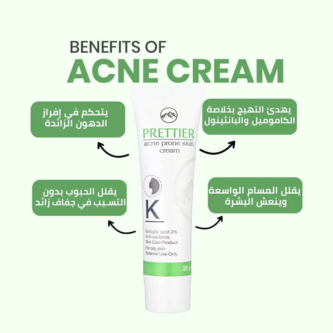 Prettier Acne Prone Skin Cream كريم بريتيير للبشرة المعرضة لحب الشباب