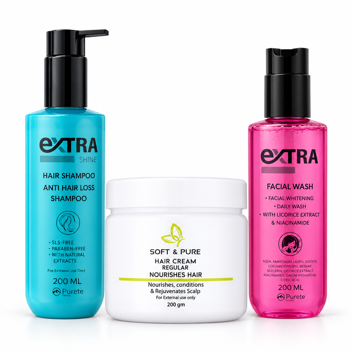 Flash Sale | Soft & Pure Regular Cream + FREE Extra Shine Shampoo & Facial Wash — complete offer